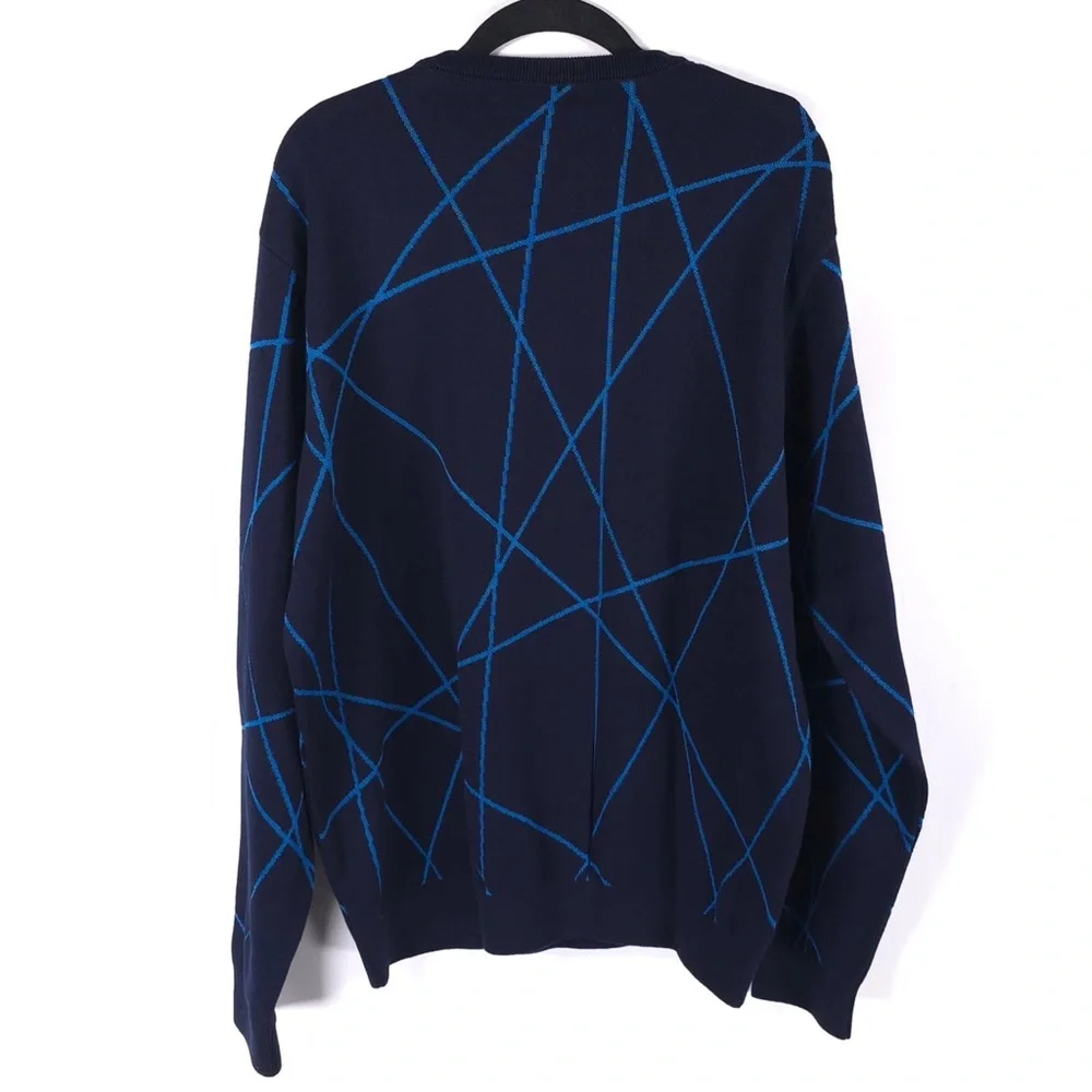 ST. CROIX Luxury ABSTRACT CrewNk Jacq Knit Pullover Sweater‎ Craftsmanship LARGE